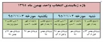 بازه زمانبندی انتخاب واحد بهمن ماه 1395