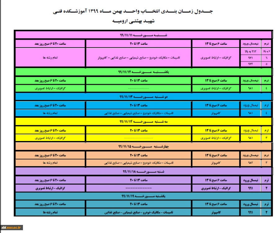 زمان انتخاب واحد