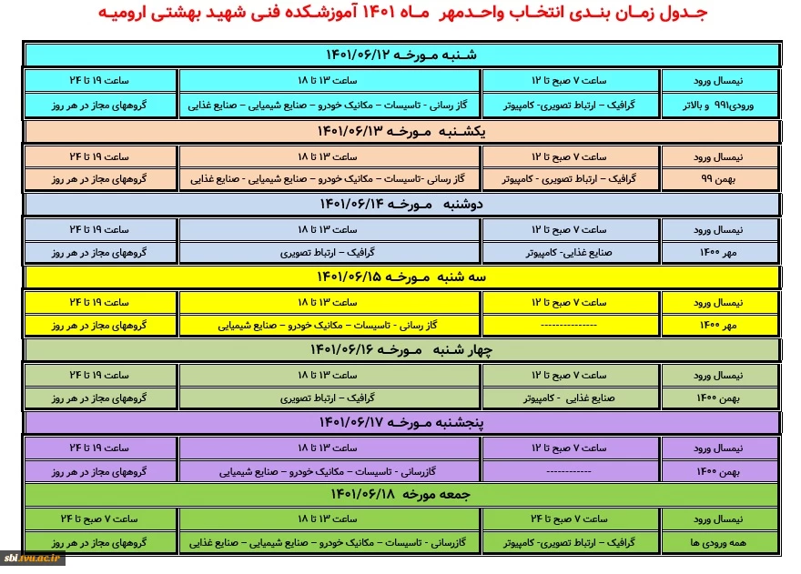 جدول زمانبندی