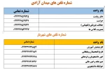 شماره تلفن ها